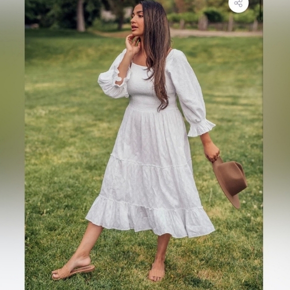 Jessakae Dresses Jessakae Collection Carefree Smocked Midi Dress Sz